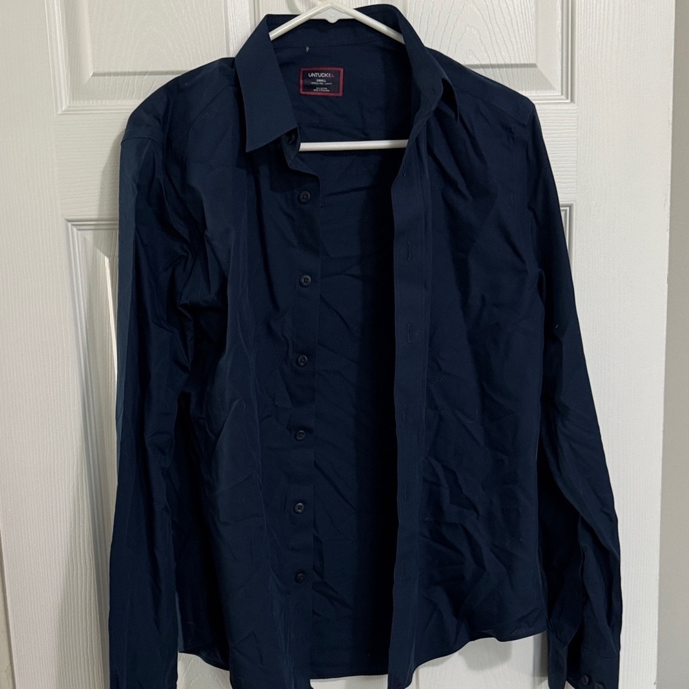 UNTUCKit Dark Blue Casual Shirt